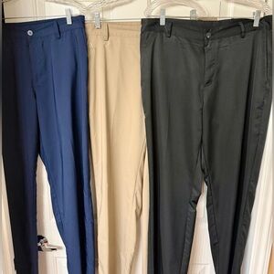 Adidas Performance Golf Pants Mens 34x34 Blue Khaki Tan Black Climalite Lot Of 3